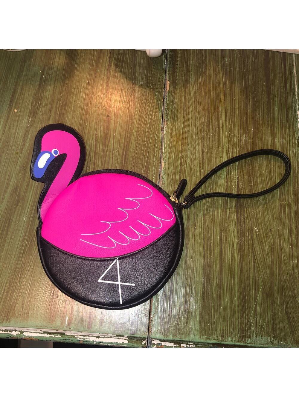 LUV Betsey Johnson NWOT Flamingo Coin Purse Wristlet Wallet